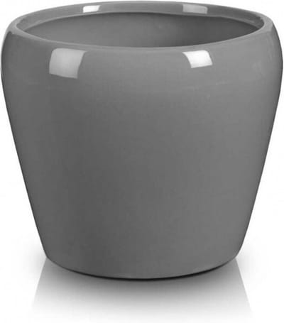 Polnix Serie - Keramische Bloempot - 14,5 cm - Grijze Kleur - Glanzende Afwerking