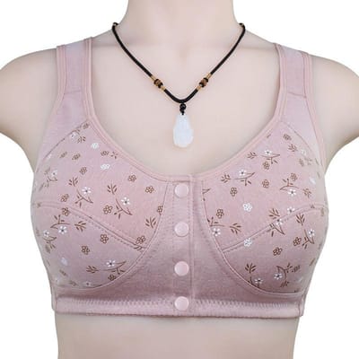 Geen Velgen Grote Maat Katoen Gesp Vooraan Vest-stijl Verpakt Borst Verzameld Ondergoed Vrouwen Middelbare Leeftijd en Ouderen moeders Beha 36/80B white