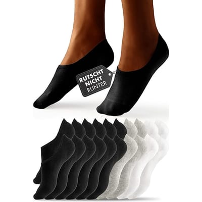 Heldenwerk 10 paar enkelsokken voor dames en heren - Onzichtbare sneakersokken, ademend en comfortabel - Maat 43-46