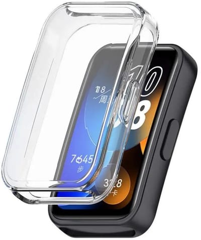 Strap-it Schokbestendig TPU hoesje - beschermende case geschikt voor Huawei Band 8 / Band 9 / Band 10 (transparant)