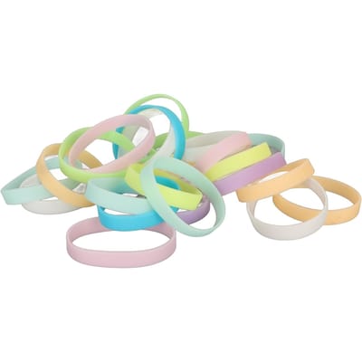 24 STKS Siliconen Armbanden Effen Kleur Waterdicht Comfortabel Rekbaar Lichtgevend Polsbandjes voor Kinderen Volwassenen beige