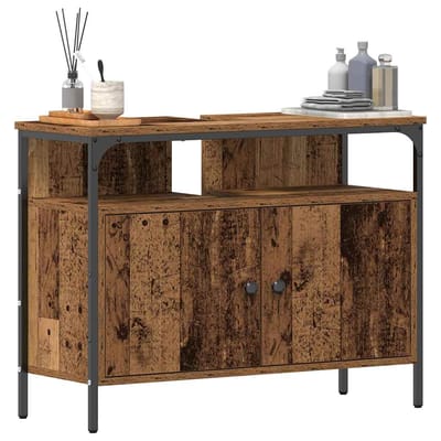 vidaXL - Wastafel - kabinet - voor - de - badkamer - Oud - hout - 80 - x - 30 - x - 60 - cm