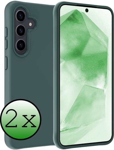 Hoesje 2 Stuks - Geschikt voor Samsung Galaxy A56 - Sterk & Shockproof - Case Siliconen - Back Cover - Telefoon Hoes - Donkergroen
