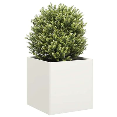 vidaXL - Plantenbak - 40x40x40 - cm - koudgewalst - staal - wit