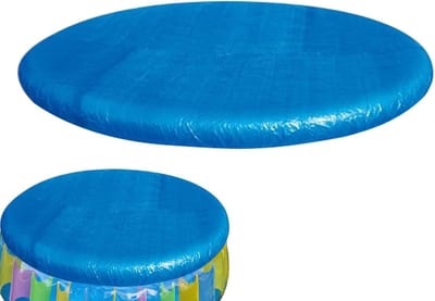 Zwembad Afdekzeil Rond, Afdekzeil Voor Kinderbaden Rond, Stofdichte Beschermkap Met Trekkoord Voor Buiten