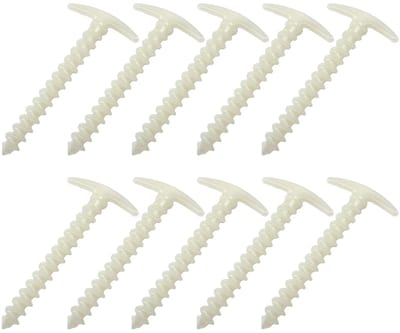 Dailygoods - 10Pcs Nylon Outdoor Tent Peg Stakes, Winddicht Camping Trip Plastic Tent Grond Nagels Wit