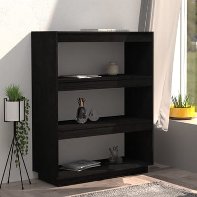 vidaXL - Boekenkast/kamerscherm - 80x35x103 - cm - massief - grenenhout - zwart