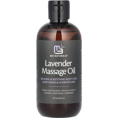 M3 Naturals, Lavender Massage Oil, 8 fl oz (240 ml) gray