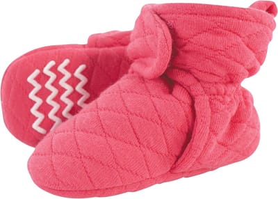 Gevoerde Babyslofjes Roze Antislip Sok Laarsjes 12-18 Maanden