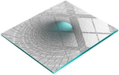 Duurzame en stijlvolle snijplank van gehard glas met 3D-patroon, 60x52 cm