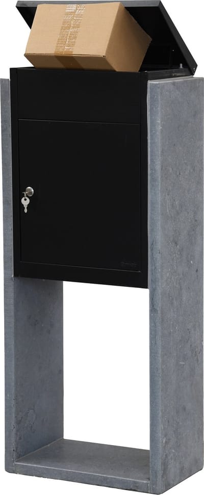 Belgische blauwsteen pakket brievenbus half tussen blauwsteen inwerp pakket 22 x 33 cm