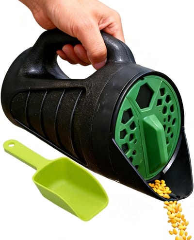 Handstrooier - Gazonstrooier - Zaaien Bemesten - Schopvormige Lading - 32 cm Hoog - Grijs