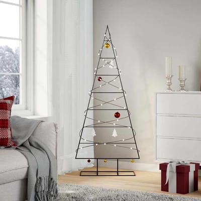 vidaXL - Kerstdecoratie - kerstboom - 150 - cm - metaal - zwart