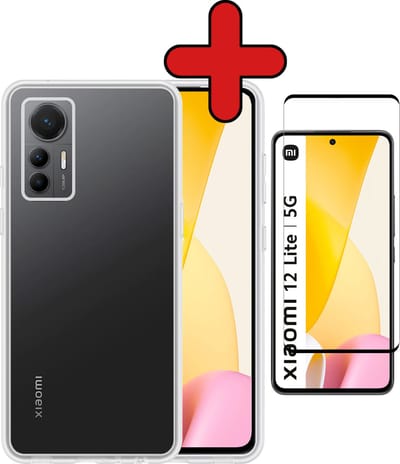 Hoesje - Met Screenprotector - Geschikt voor Xiaomi 12 Lite - Sterk & Shockproof - Telefoon Hoes - Back Cover - Siliconen Case - Telefoonhoes - Transparant