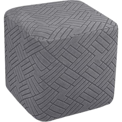 Klassieke Jacquard Vierkante Poefhoes Duurzaam Polyester Stretch Wasbare Poefhoes Effen Kleur Huisdecoratie Voor Woonkamer 1pc