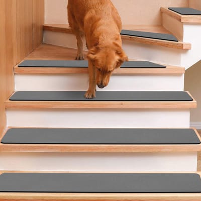 Antislip Trapmatten voor Houten Treden - Herbruikbare Carpet Treden, Beschermende Bedekking, Wasbaar - 7 Stuks (Donkergrijs)
