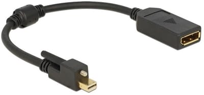 Mini DisplayPort (met schroef) - DisplayPort adapter - versie 1.2 (4K 60 Hz) / zwart - 0,20 meter