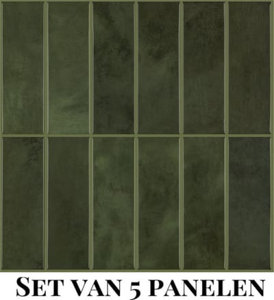 Wallways Wandpanelen - Plaktegels - Set van 5 Tegels - Tegelsticker - Zelfklevende Tegels - 30 x 30cm - Waterdicht - Krasbestendig - Hittebestendig - 3M Kleeflaag - 2MM dik - Moroccan Green