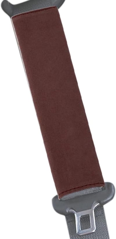 Autostoel riempads - Veiligheidsgordel comfort - Comfortabel reizen - Antislip siliconen strip - 23 x 6 x 2 cm - Bruin