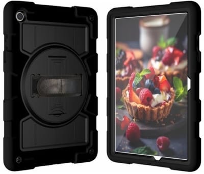 Casecentive Handstrap Hardcase with strap Galaxy Tab A9 Plus black