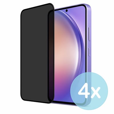 Privacy Screenprotector Geschikt voor Samsung Galaxy A54 – Anti-Gluren – Krasbestendig Gehard Glas 9H – Volledige Dekking – 4-Pack – FuturiQ