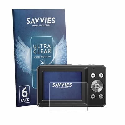 Savvies - Screenprotector voor IXNAIQY Vlogging Camera for Kids - Folie Beschermfolie transparant 6 Stuks