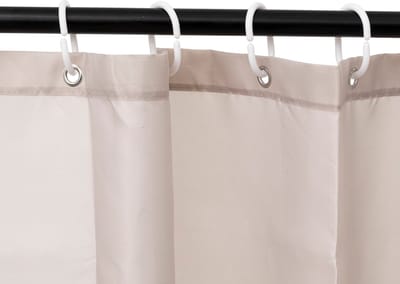 5Five Douchegordijn 180x200cm - Kant en klaar met 12 ringen - Polyester - Beige
