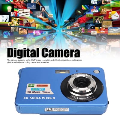 Allecto - Digitale Camera - 4K Vlogcamera - 8x Zoom en Anti-shake - Blauw - 48MP Fotografie - Geschikt voor Volwassenen en Beginners - Compacte Zak...