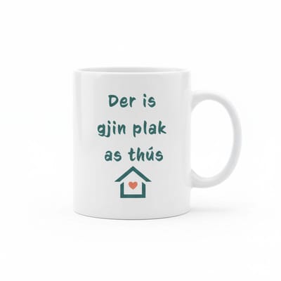 Der Is Gjin Plak As Thús Keramische Mok 330 ml – Gezellige Quote Koffie- en Theemok