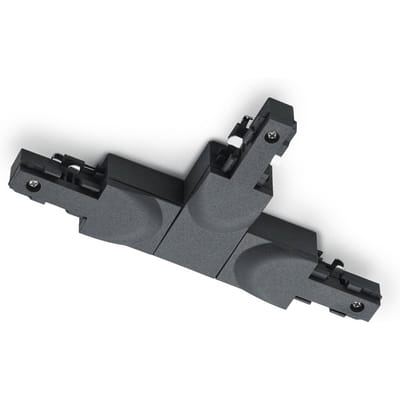 Trio Lighting T-stekker DUOline, aardedraad rechts, zwart