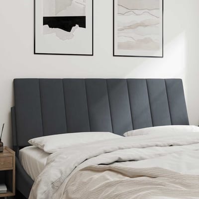vidaXL - Hoofdbordkussen - "Hanko" - 120 - cm - fluweel - donkergrijs