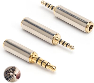SnelShoppen - 3-delige Jack Adapter Set 2.5 mm naar 3.5 mm & 3.5 mm naar 2.5 mm - Stereo Audio Adapters met Gouden Connecties - Plug & Play voor Smart