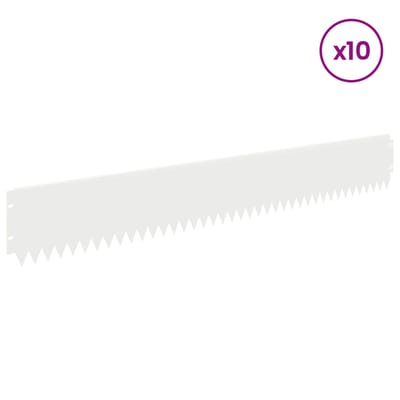 vidaXL - Gazonrand - 10 - st - 103 - x - 15 - cm - Staal - Wit