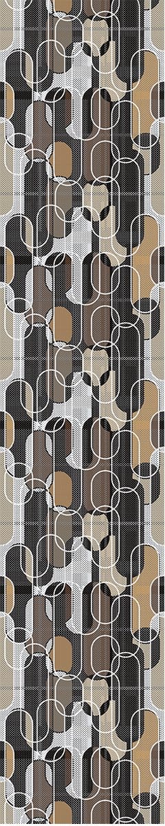 Voorgelijmd vliesbehang - RETRO BRUIN ZWART DESIGN - 1 rol van 300x60cm