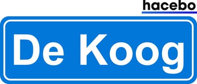 Hacebo - Plaatsnaam Sticker - 29x10 CM - De Koog sticker - Verkeersborden sticker - grappige cadeaus - De Koog