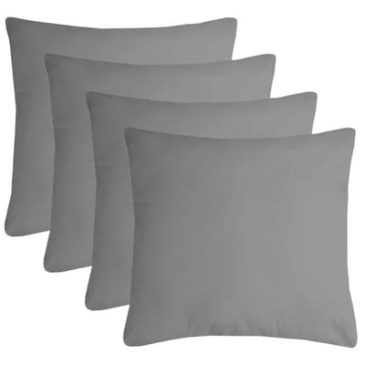Stof Textile sierkussen Nelson - 4x - grijs - 60 x 60 cm - bank kussens - zitkussens - binnen/buiten - polyester