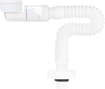 Wastafel Sifon - Afvoer Pijp - Badkamer Keuken - Geur & Terugslag Stop - 380-930mm Verstelbaar - Wit