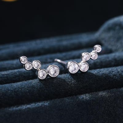 Boucles d'oreilles Puces Tendance Perle Ronde en Zircone Cubique pour Femmes Bijoux de Mariage Fiancailles Brincos Eh1037