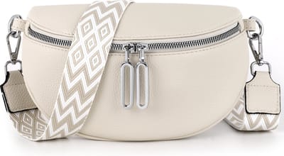 TAN.TOMI Dames Schoudertas – Damestas – Trendy Crossbody & Heuptas – Kleine Schoudertas – Verstelbare Bag Strap – Stijlvol & Functioneel – Perlweiss