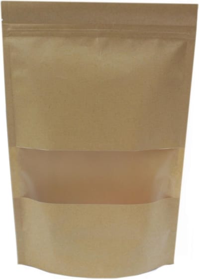 10x Kraft Window Bag 20 x 30 cm