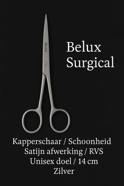 Belux Surgical/ Kapperschaar / Schoonheid / Satijn afwerking / RVS / Unisex doel /14 cm /Zilver