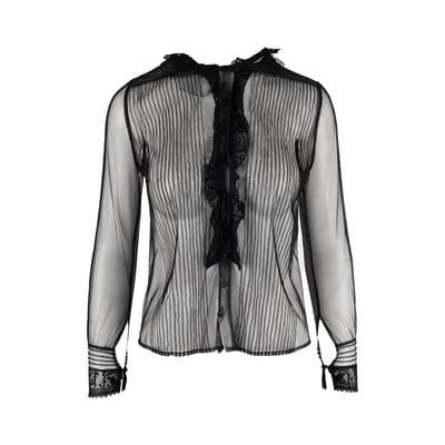 Rode Valentino blouse van doorschijnend kant - jaren 2010