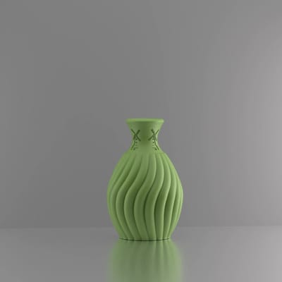 3d-gezellig Snoepje met molen - Vaas - Lichgroen - Maat 25 cm - Kunststof - Modern - Bloemenvaas -100% gerecycled PLA (bioplastic)