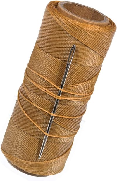 Gewaxt Polyester Touw - Zeil Touw Naald - Reparatie Knutselwerk - Multistrand Gedraaide Vlecht - 270 Voet Lengte - Bruin