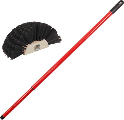 Ragebol met telescoopsteel - 80-130 cm - uitschuifbaar - rood - spinnenrager
