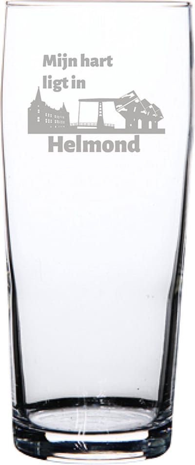 Gegraveerde bierfluitje 19cl Helmond
