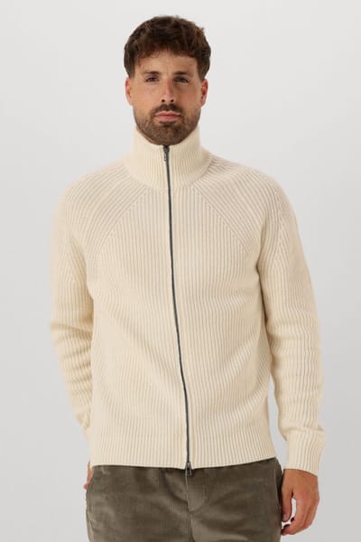Forét Delta Wool Zip Knit Truien & Vesten Heren - Sweater - Hoodie - Vest- Ecru - Maat M