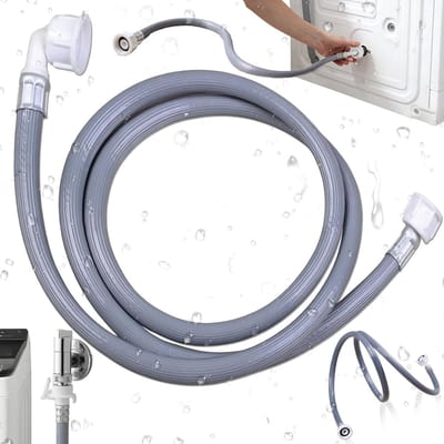Inlaatslang voor Wasmachine en Vaatwasser - 1 m Waterleiding met 20 Bar Druk, Gehoekte en Gebogen Aansluitingen Ø 3/4 Inch