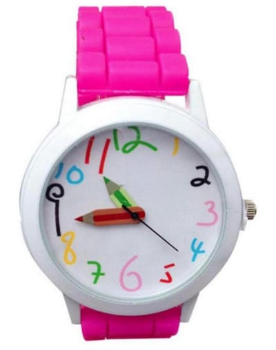Hidzo Horloge Potlood - Ø 39 mm - Donder Roze - Siliconen