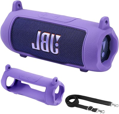 Siliconen hoes voor draadloze Bluetooth luidspreker met afneembare schouderriem - Paars, geschikt voor Flip 7, bescherming, accessoires